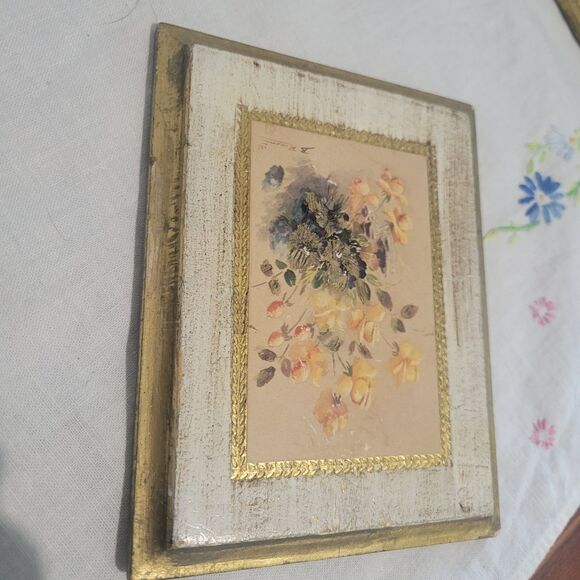 Vintage Florentine Gold Gilt Floral Wall Plaques Set of 3 MCM Made in Italy - Picture 14 of 16